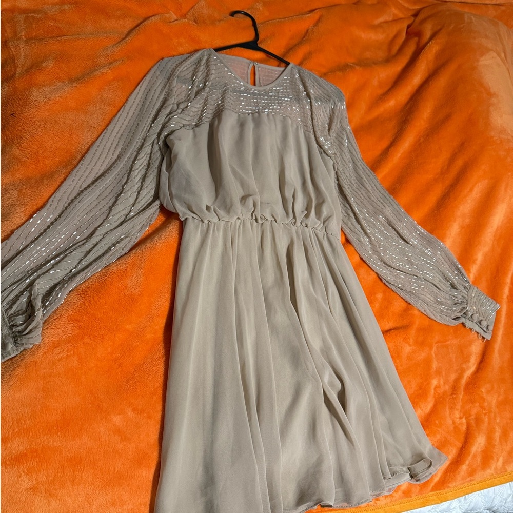 ASOS Taupe Long Sleeve Dress